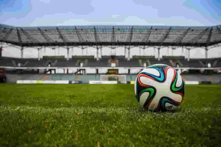 the world cup 2014 match ball at a football stadium