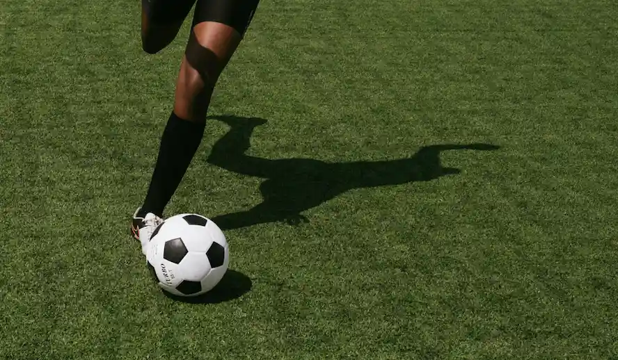 a football being kicked