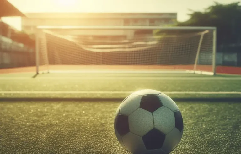 a football on an empty football pitch